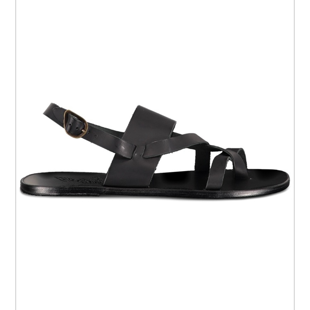 black Ancient Greek Sandals